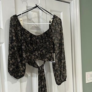 Japna Black Floral Blouse